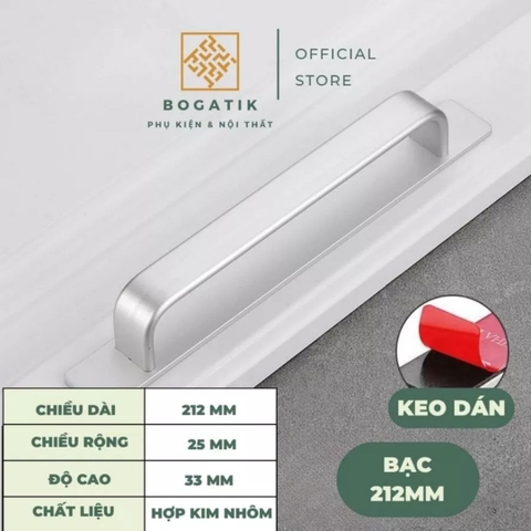 Tay nắm cửa tủ ngăn kéo tay nắm tủ bếp dùng keo dính không bắt vít đục lỗ tiện lợi hợp kim nhôm chất lượng tốt