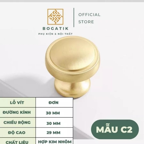 Núm tủ tay nắm cửa tủ ngăn kéo Bogatik núm tủ bếp chất liệu HỢP KIM NHIỀU MÀU hiện đại