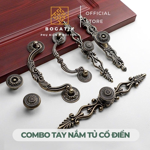 Tay nắm cửa tủ ngăn kéo tay nắm cửa gỗ phong cách CỔ ĐIỂN