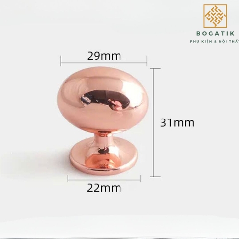 Núm tủ tay nắm cửa tủ ngăn kéo Bogatik núm tủ bếp chất liệu HỢP KIM KẼM màu hồng HK646