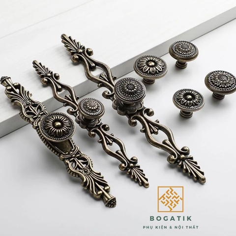 Tay nắm cửa tủ ngăn kéo tay nắm cửa gỗ phong cách CỔ ĐIỂN