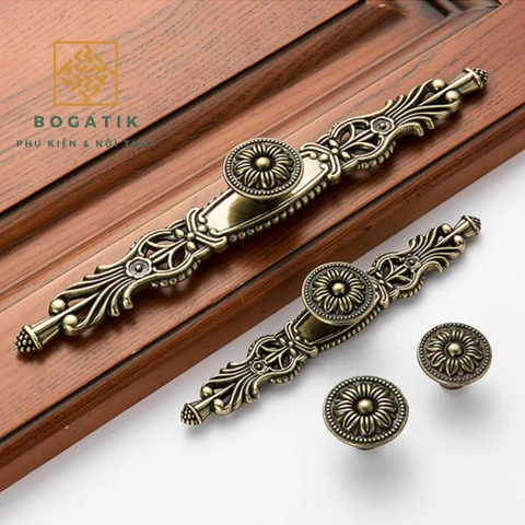Tay nắm cửa tủ ngăn kéo tay nắm cửa gỗ phong cách CỔ ĐIỂN