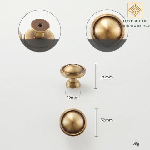 Tay nắm cửa đồng thau phong cách cổ điển(hàng đặt trước)