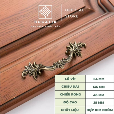 Tay nắm cửa tủ ngăn kéo tay nắm cửa gỗ phong cách CỔ ĐIỂN