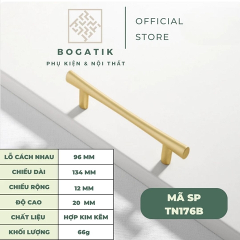 Núm cửa tủ ngăn kéo, tủ bếp hợp kim kẽm màu vàng kim nặng tay, cao cấp và hiện đại