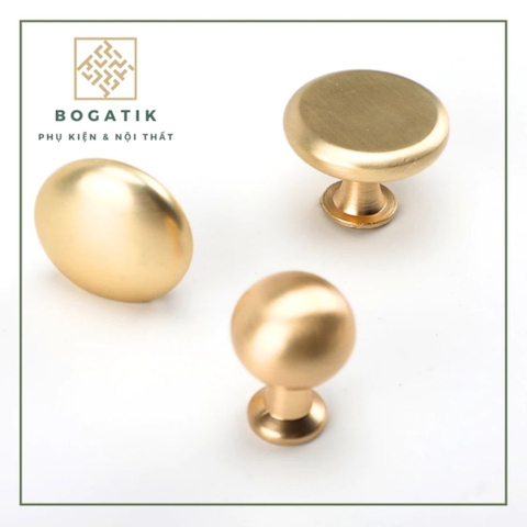 Núm cửa tủ ngăn kéo, tủ bếp hợp kim kẽm màu vàng kim nặng tay, cao cấp và hiện đại