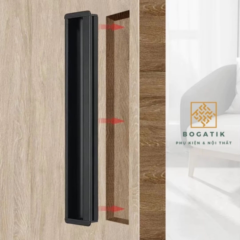 Tay nắm tủ âm cửa xẻ rãnh màu ĐEN, VÀNG cạnh DÀI 1M hợp kim hiện đại và tinh tế