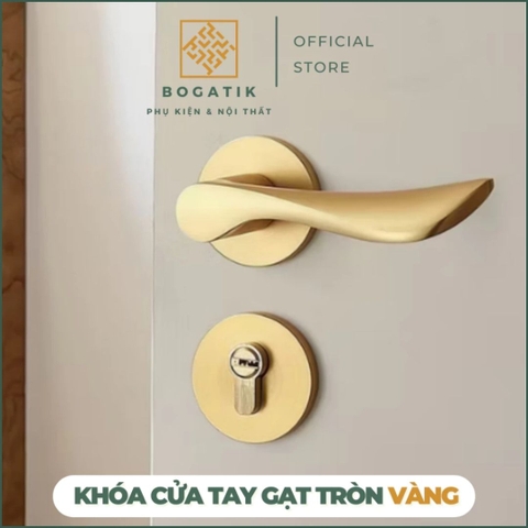 Khóa cửa tay gạt, tay nắm phân thể dùng cho cửa gỗ HANA hợp kim nhôm phong cách hiện đại tối giản