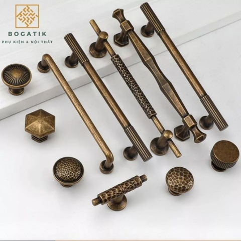 Tay nắm cửa tủ, tay nắm tủ màu Vintage, cổ điển cao cấp hợp kim kẽm siêu bền