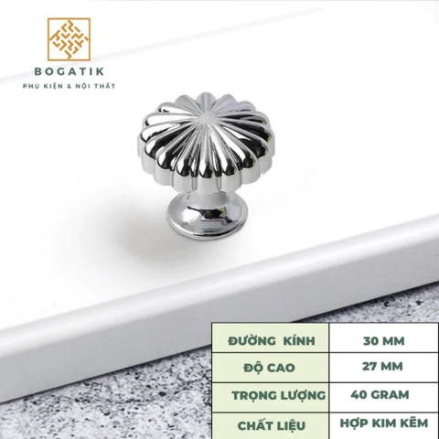 Núm tay cửa tủ ngăn kéo núm tay TRÒN bí ngô BOGATIK NHIỀU MÀU chất liệu HỢP KIM cao cấp