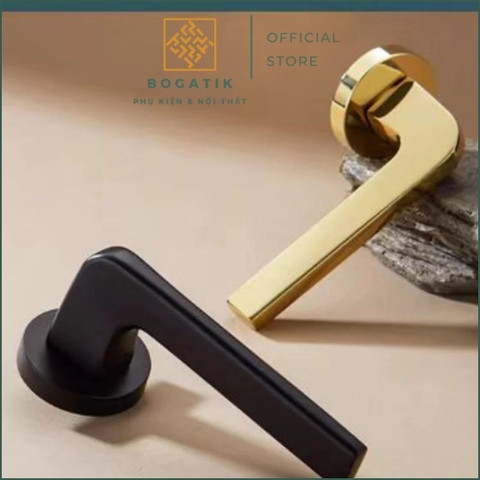 Tay nắm cửa gạt phân thể, khóa cửa phòng ROCKY hợp kim kẽm cao cấp, phong cách hiện đại, tối giản