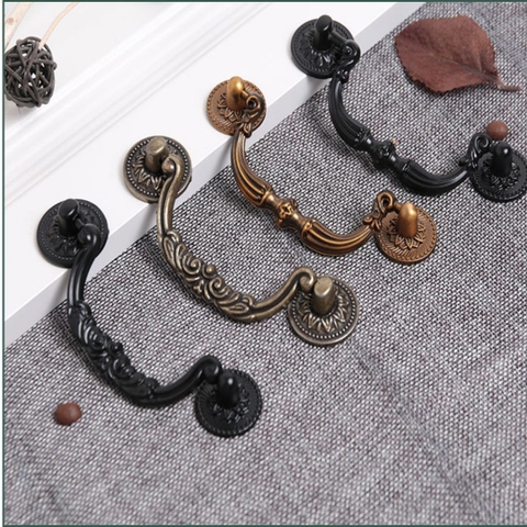 Tay nắm cửa tủ ngăn kéo tay nắm tủ bếp chất liệu hợp kim nhôm phong cách cổ điển tiện lợi