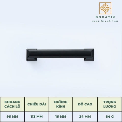 Tay nắm cửa tủ ngăn kéo núm VUÔNG nội thất BOGATIK hợp kim KẼM nhiều màu tinh tế & hiện đại HK825