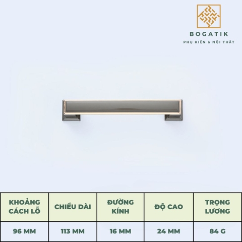 Tay nắm cửa tủ ngăn kéo núm VUÔNG nội thất BOGATIK hợp kim KẼM nhiều màu tinh tế & hiện đại HK825