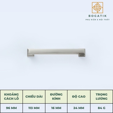 Tay nắm cửa tủ ngăn kéo núm VUÔNG nội thất BOGATIK hợp kim KẼM nhiều màu tinh tế & hiện đại HK825