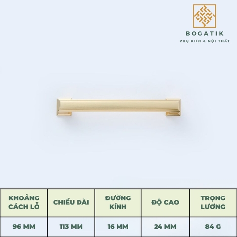 Tay nắm cửa tủ ngăn kéo núm VUÔNG nội thất BOGATIK hợp kim KẼM nhiều màu tinh tế & hiện đại HK825
