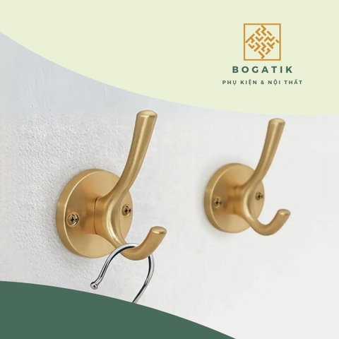 Móc treo gắn tường móc treo quần áo tủ gỗ phong cách châu Âu chất liệu hợp kim cao cấp kèm ốc vít