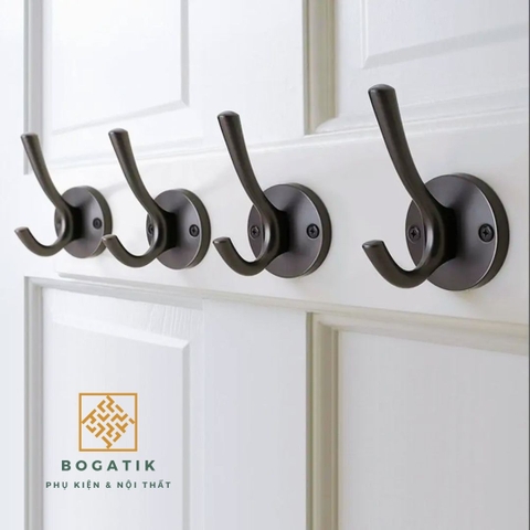 Móc treo gắn tường móc treo quần áo tủ gỗ phong cách châu Âu chất liệu hợp kim cao cấp kèm ốc vít