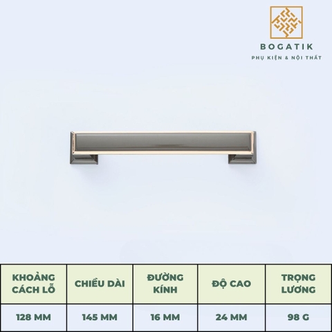 Tay nắm cửa tủ ngăn kéo núm VUÔNG nội thất BOGATIK hợp kim KẼM nhiều màu tinh tế & hiện đại HK825
