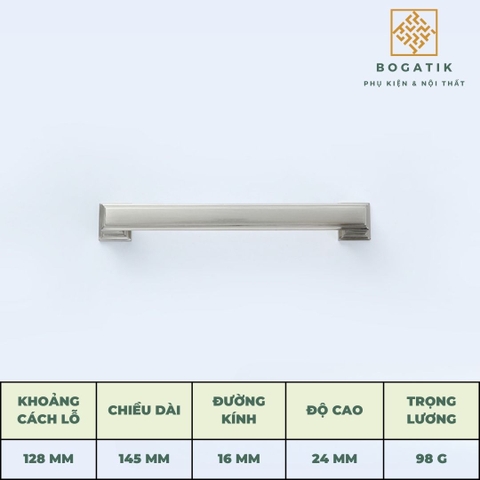 Tay nắm cửa tủ ngăn kéo núm VUÔNG nội thất BOGATIK hợp kim KẼM nhiều màu tinh tế & hiện đại HK825
