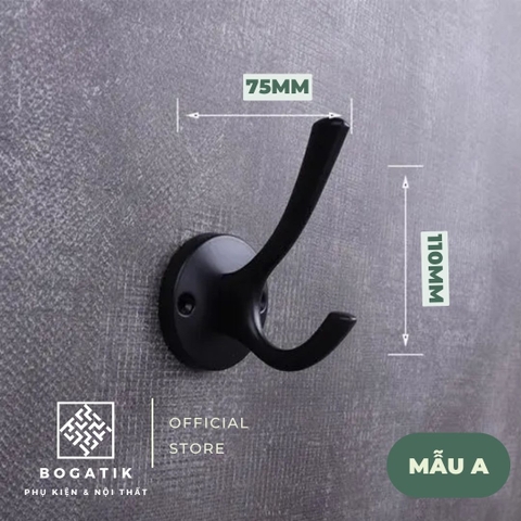 Móc treo gắn tường móc treo quần áo tủ gỗ phong cách châu Âu chất liệu hợp kim cao cấp kèm ốc vít