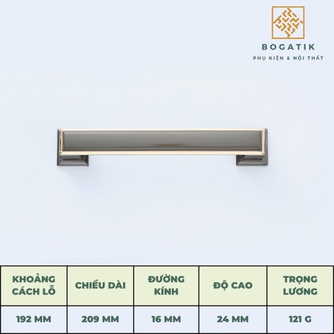 Tay nắm cửa tủ ngăn kéo núm VUÔNG nội thất BOGATIK hợp kim KẼM nhiều màu tinh tế & hiện đại HK825