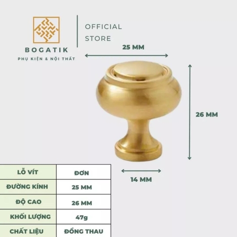 Núm tay nắm tủ bếp, tay nắm tủ quần áo nhiều kiểu dáng, kích thước chất liệu đồng thau cao cấp
