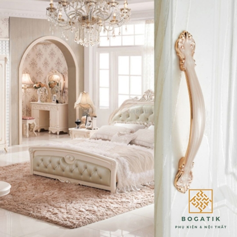 Tay nắm cửa tủ ngăn kéo tay nắm tủ bếp đuôi hoa văn chất liệu hợp kim tinh tế & tối giản