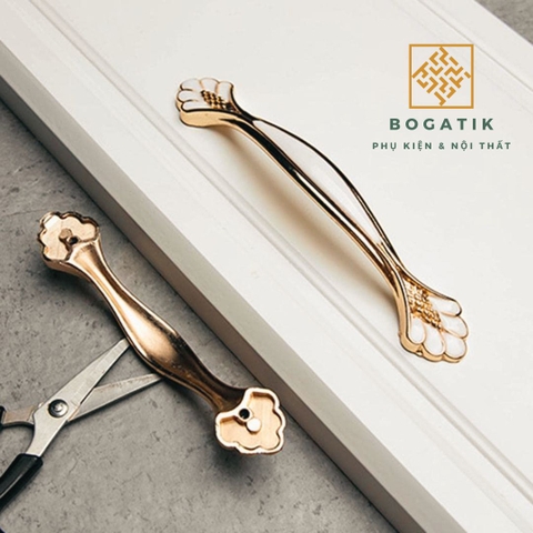 Tay nắm cửa tủ ngăn kéo tay nắm tủ bếp đuôi hoa văn chất liệu hợp kim tinh tế & tối giản