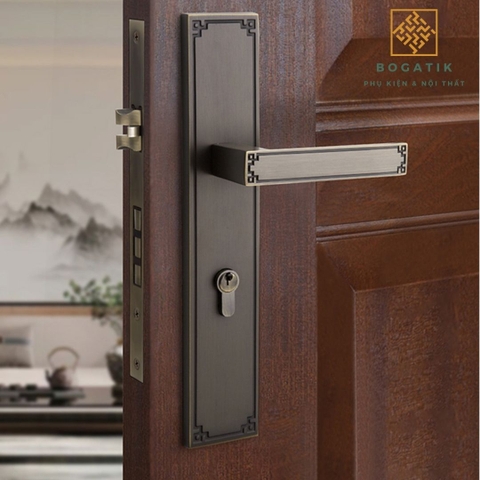 Khóa cửa lớn kiểu Trung Quốc mới mở rộng cửa im lặng tay nắm cửa trong nhà phòng ngủ khóa cửa gỗ DTD725