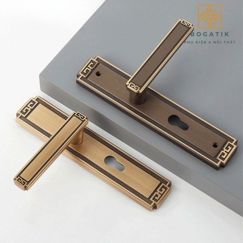 Khóa cửa lớn kiểu Trung Quốc mới mở rộng cửa im lặng tay nắm cửa trong nhà phòng ngủ khóa cửa gỗ DTD727