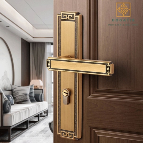 Khóa cửa lớn kiểu Trung Quốc mới mở rộng cửa im lặng tay nắm cửa trong nhà phòng ngủ khóa cửa gỗ DTD727