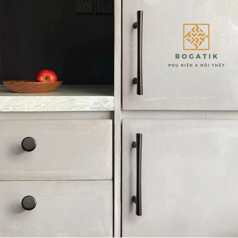 Tay nắm cửa tủ ngăn kéo tủ bếp hình chữ T chất liệu hợp kim kẽm màu đen kim hiện đại mã