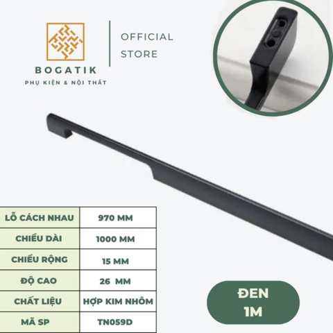 Tay nắm cửa tủ ngăn kéo tay nắm tủ bếp hình chữ U hợp kim nhôm màu vàng hồng, đen hiện đại mã TN05