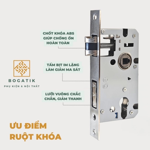 Tay nắm phân thể, khóa cửa tay gạt khóa cửa tròn AURA hợp kim nhôm, kiểu dáng hiện đại tối giản