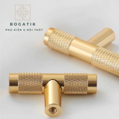 Tay nắm cửa tủ ngăn kéo, tay nắm tủ bếp chữ T hợp kim nhôm màu đen, vàng kim hiện đại mã TN08