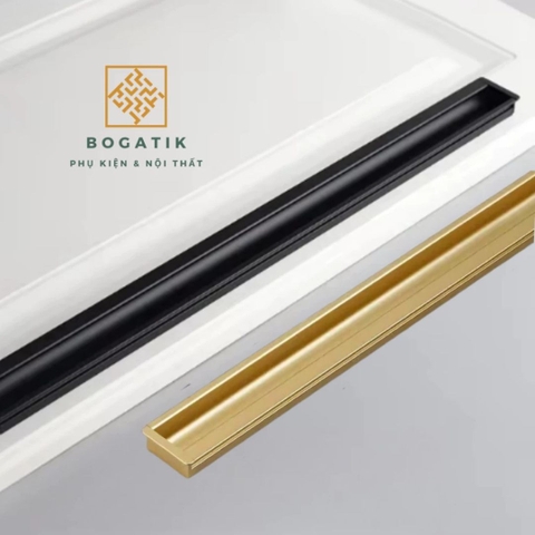 Tay nắm tủ âm cửa xẻ rãnh màu ĐEN, VÀNG cạnh DÀI 1M hợp kim hiện đại và tinh tế