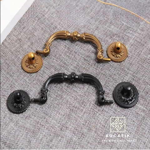 Tay nắm cửa tủ ngăn kéo tay nắm tủ bếp chất liệu hợp kim nhôm phong cách cổ điển tiện lợi