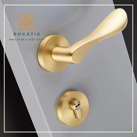 Khóa cửa tay gạt, tay nắm phân thể dùng cho cửa gỗ HANA hợp kim nhôm phong cách hiện đại tối giản