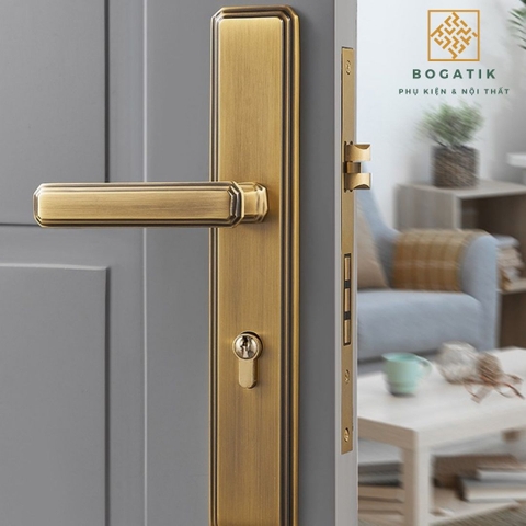 Khóa cửa lớn kiểu Trung Quốc mới mở rộng cửa im lặng tay nắm cửa trong nhà phòng ngủ khóa cửa gỗ DTD719