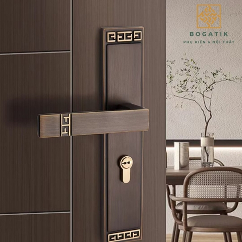 Khóa cửa lớn kiểu Trung Quốc mới mở rộng cửa im lặng tay nắm cửa trong nhà phòng ngủ khóa cửa gỗ DTD732