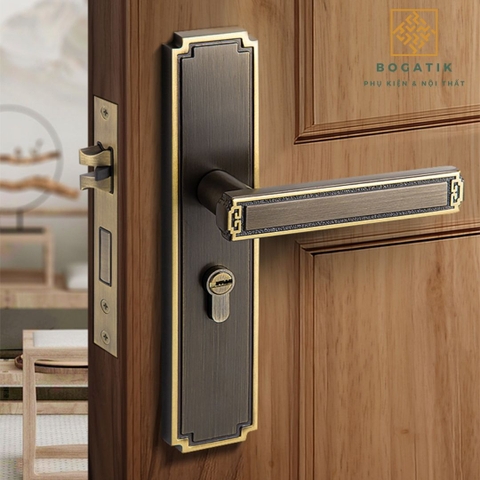 Khóa cửa lớn kiểu Trung Quốc mới mở rộng cửa im lặng tay nắm cửa trong nhà phòng ngủ khóa cửa gỗ DTD723