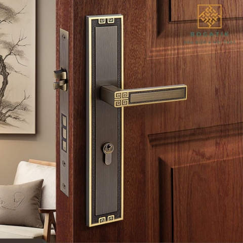 Khóa cửa lớn kiểu Trung Quốc mới mở rộng cửa im lặng tay nắm cửa trong nhà phòng ngủ khóa cửa gỗ DTD724