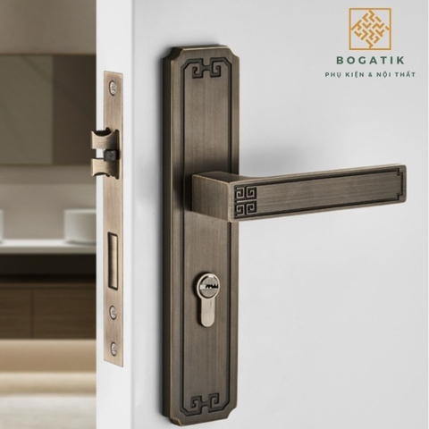 Khóa cửa lớn kiểu Trung Quốc mới mở rộng cửa im lặng tay nắm cửa trong nhà phòng ngủ khóa cửa gỗ DTD734