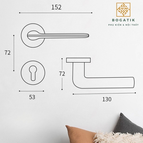 Khóa cửa phòng tách rời, im lặng  hoàn toàn bằng đồng sang trọng nhẹ nhàng DTD736