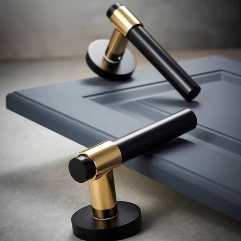 Tay nắm cửa gỗ, khóa cửa phân thể đồng thau cao cấp DR011