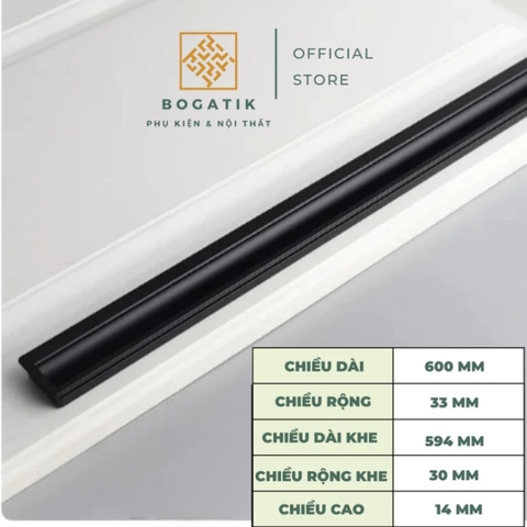 Tay nắm tủ âm cửa xẻ rãnh màu ĐEN, VÀNG cạnh DÀI 1M hợp kim hiện đại và tinh tế