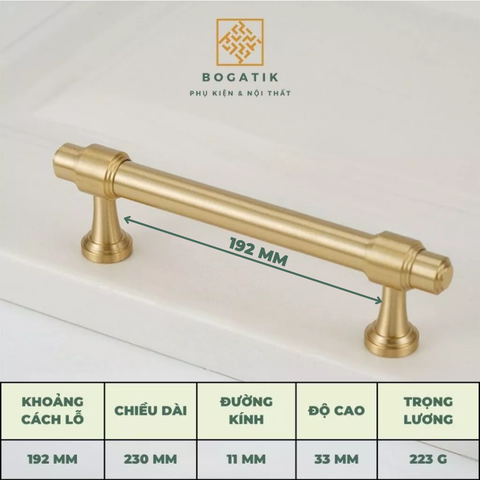 Tay nắm tủ ĐỒNG THAU, tay nắm tủ quần áo tủ bếp phong cách hiện đại sang trọng đẳng cấp DT817