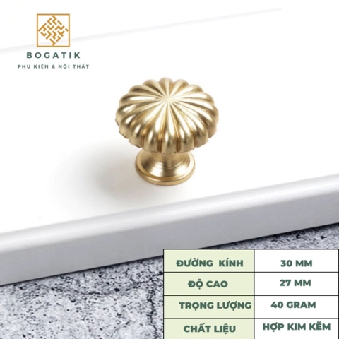 Núm tay cửa tủ ngăn kéo núm tay TRÒN bí ngô BOGATIK NHIỀU MÀU chất liệu HỢP KIM cao cấp