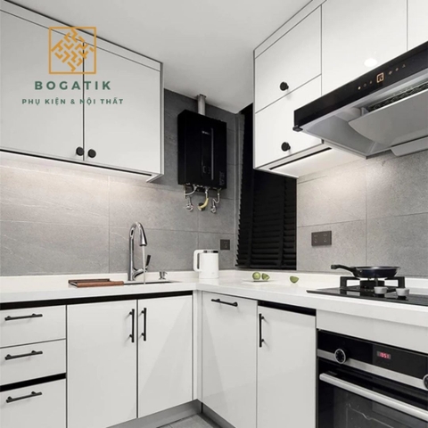 Tay nắm cửa tủ ngăn kéo tủ bếp hình chữ T chất liệu hợp kim kẽm màu đen kim hiện đại mã